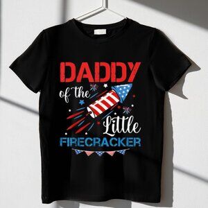 Daddy Of The Little Firecracker 4th of July Birthday Dad T-Shirt